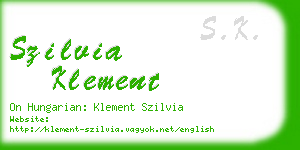 szilvia klement business card